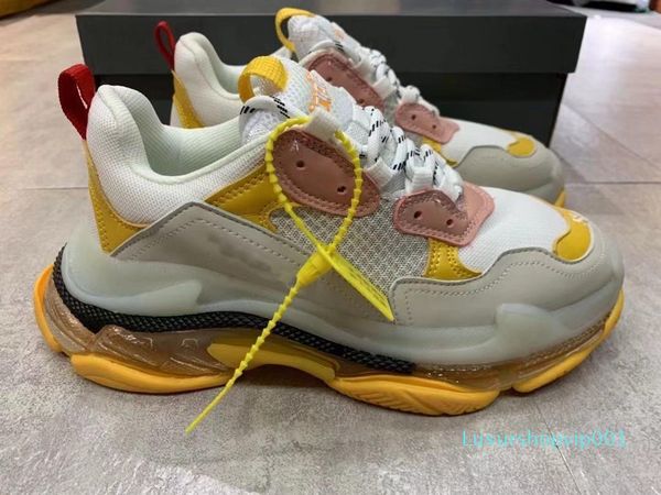 

paris triple s grey black white red mens casual shoes beige green yellow triple black white men women designer trainers 05