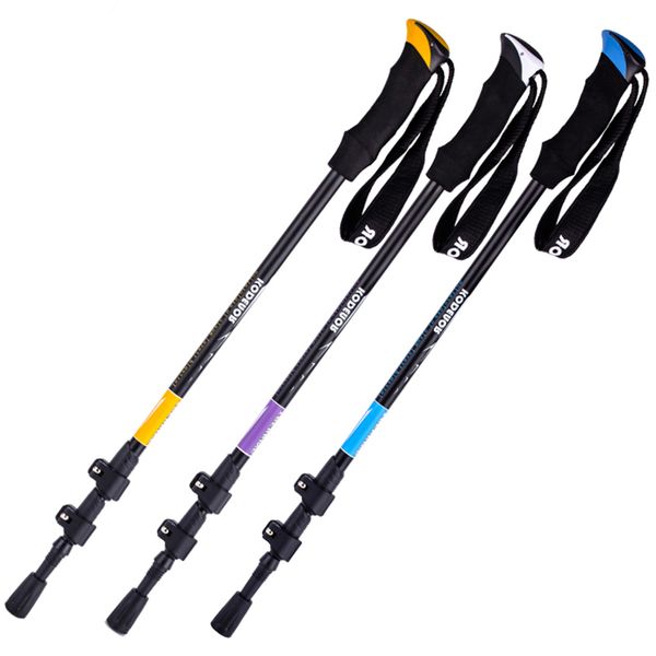 

telescopic hiking trekking pole adjustable alloy walking stick
