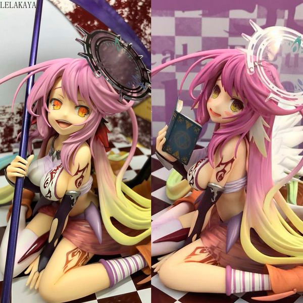 

anime no game no life shiro girl jibril reading ver. 1/7 scale pvc action figure angel wings model toys 15cm collection t200603