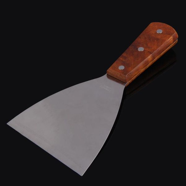 

stainless steel pancake turner spatula scoop with wooden handle tableware