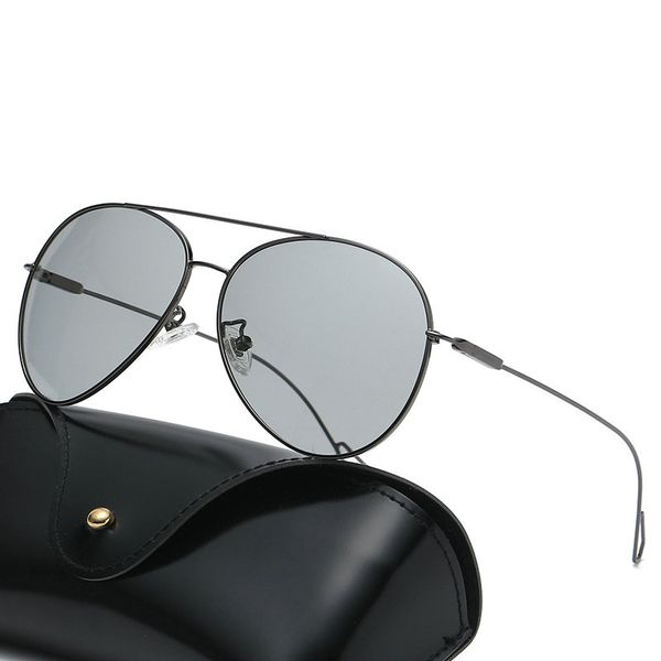 

2018 ovalpchromic sunglasses men polarized chameleon discoloration sun glasses for men fashion rimless square eyewear fml, White;black