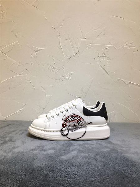 

new high-end brand 3d printing couple white shoes lace-up printing fashion wild casual sports shoes shoes 16, Black