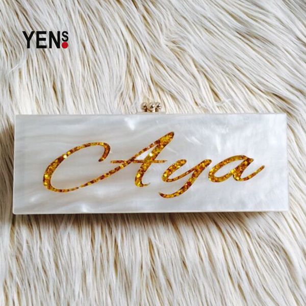 

yens handmade acrylic custom name bags unique letter name clutch bag elegant evening bag party bags customizable wedding bag bridesmaid