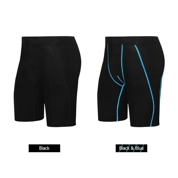 

new men's compression shorts underwear running shorts sporting trousers quick dry sport tights athletic gyms, Black;blue