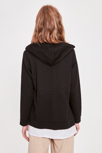 

trendyol black hooded knitted sweatshirt twoaw20sw0382