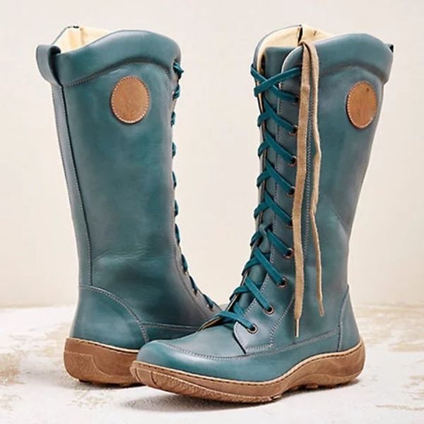 

vogue lace-up boots women over the knee boots platform high women winter fringe low heel nice new, Black