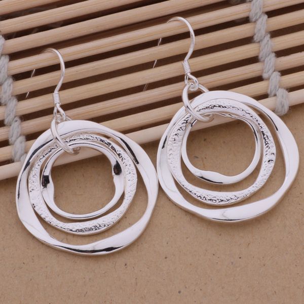 

production charm women lady wedding gifts silver color charm women circles earrings , jewelry le008