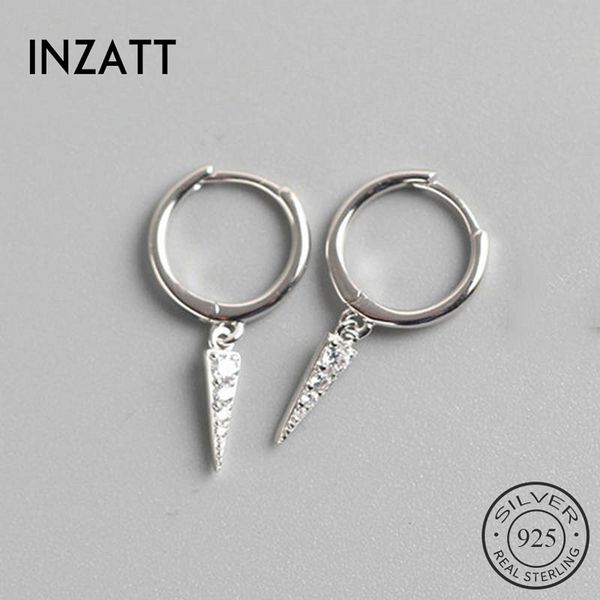 

inzareal 925 sterling silve geometric zircon hoop earrings for fashion women party fine jewelry minimalist accessories gift, Golden;silver
