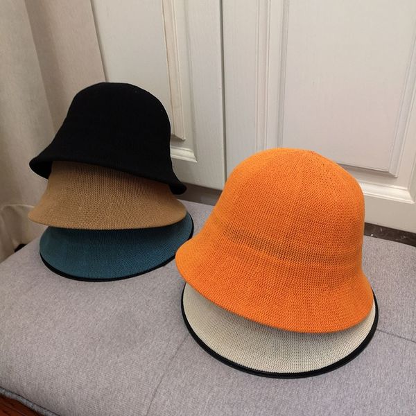 

female milk silk breathable fisherman milk silk fisherman sunscreen hat all-match knitted basin cap sunscreen hat, Blue;gray