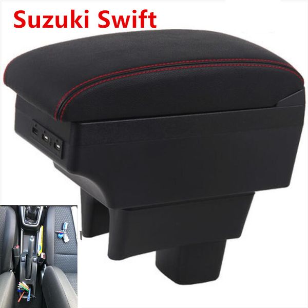 For Swift Armrest Box Universal Car Center Console Modification Accessories Double Raised With Usb 2005 2020 Truck Interior Accessories Truck Interior