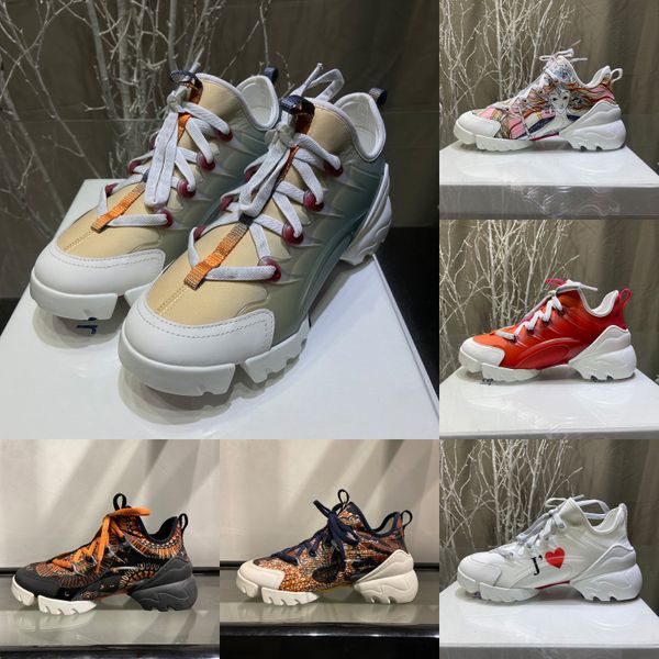 

2020 new women d-connect hidden height design technology fabric fashion sneakers designer shoes luxury female rubber sport casual shoes, Black