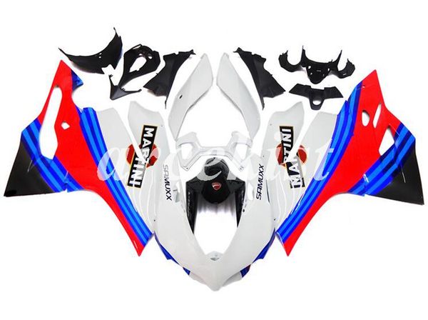 

new abs injection mold motorcycle full fairings set fit for ducati 899 1199 panigale 2012 2013 2014 12 13 14 bodywork set custom blue white