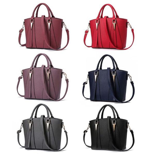 

thinkthendo women's v-shape handbags leather shoulder bags large handle bags crossbody tote messenger