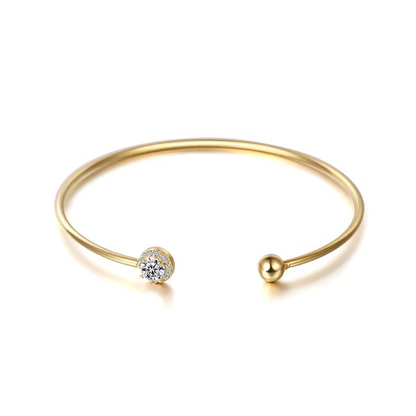 

rhodium silver / rose gold / yellow gold color plated cz zirconia crystal bangles for women, Black