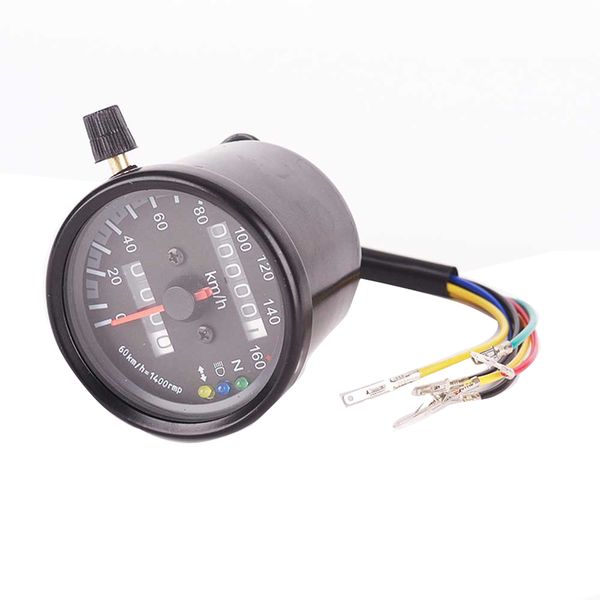 

motorcycle dual odometer speedometer gauge led background light universal km/h