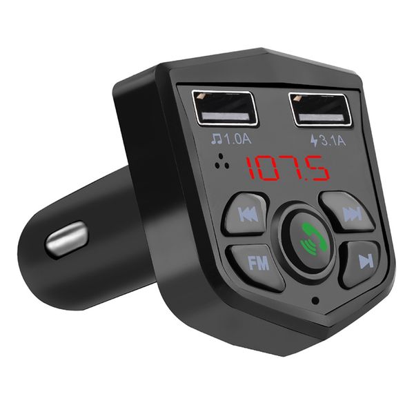 

car bluetooth fm transmitter wireless hands kit mp3 music player support tf card 5v 2.1a usb cigarette lighter car charger