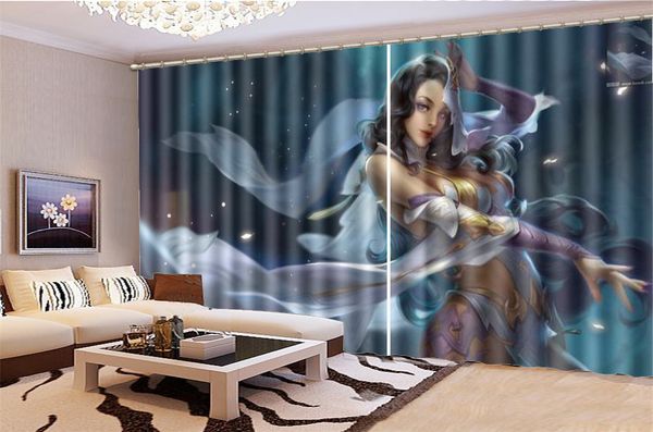 

wholesale 3d curtain window beautiful cartoon girl customize your favorite practical curtains