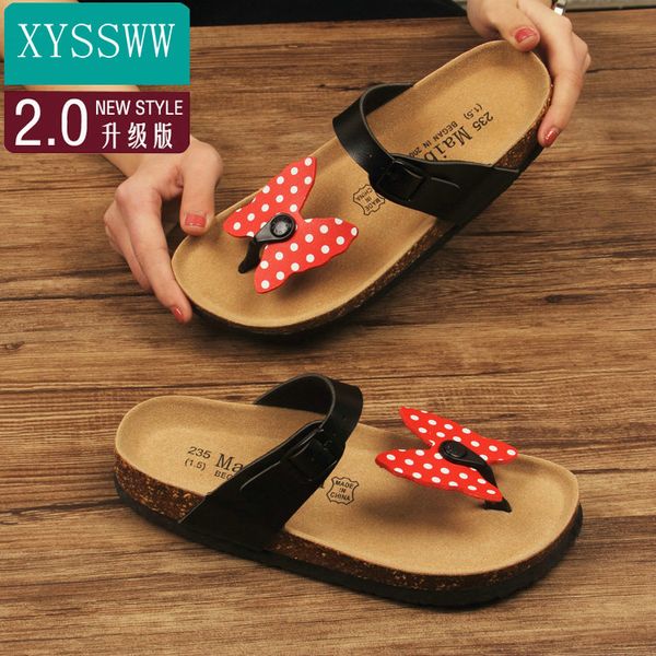

11 color women slippers flip flops summer beach cork shoes slides girls flats sandals casual shoes 35-43, Black
