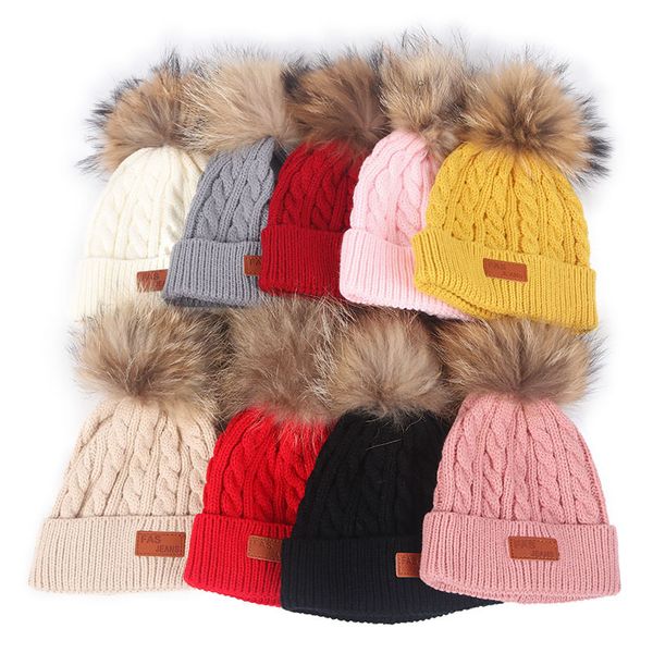 

women winter beanie hat warm fleece lined knitted soft ski cuff cap with pom pom cap xmas party hats an2842