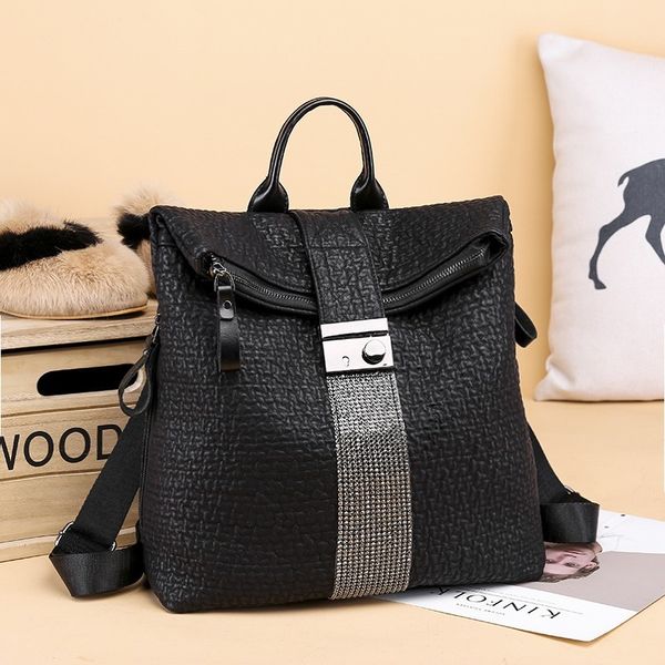 

new shoulder bag female korean version of net red fashion with cowhide casual personality large backpack