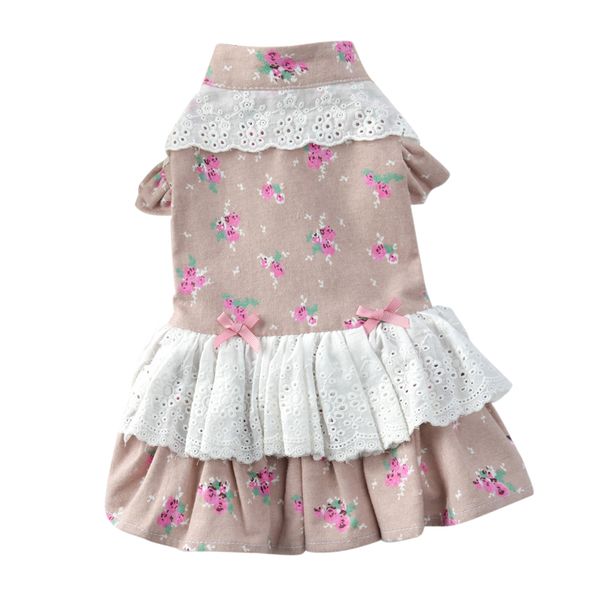 

cotton floral dog puppy dress summer skirts, 2 colors and 3 sizes available