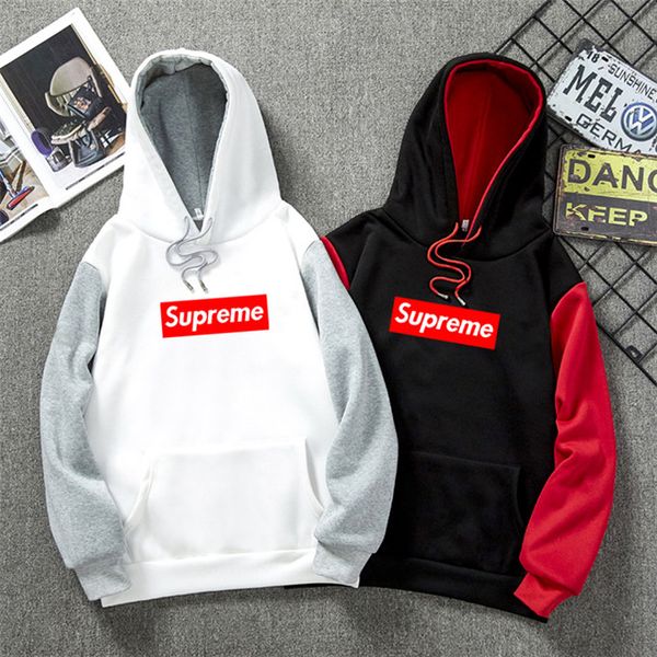 

u2 supreme designer loose men and women hooded sweater loose hoodie white and black hoodie