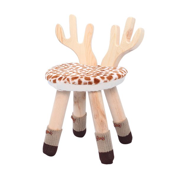 

creative deer horn solid wood stool living room cartoon antlers kids chair kindergarten baby stool for kids toddler chair
