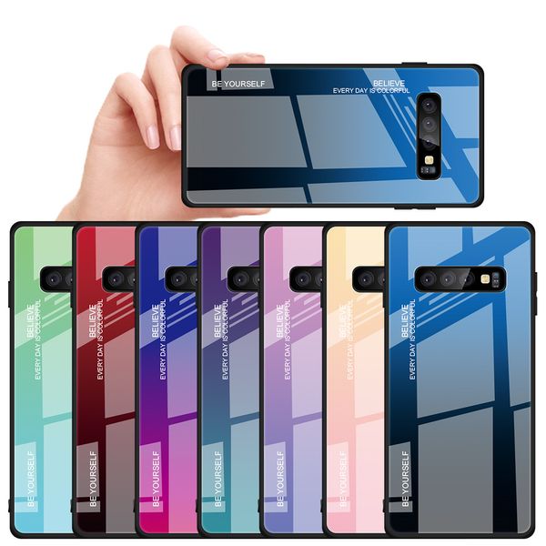 

Градиент закаленное стекло чехол для телефона Samsung Galaxy Note 10 Plus 9 8 S10 Plus S9 S8 M30 M20 A10 A20E