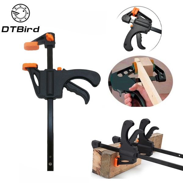 

4" inch f woodworking clamp clamping device adjustable diy carpentry gadgets quick ratchet release speed squeeze hand tools dt6