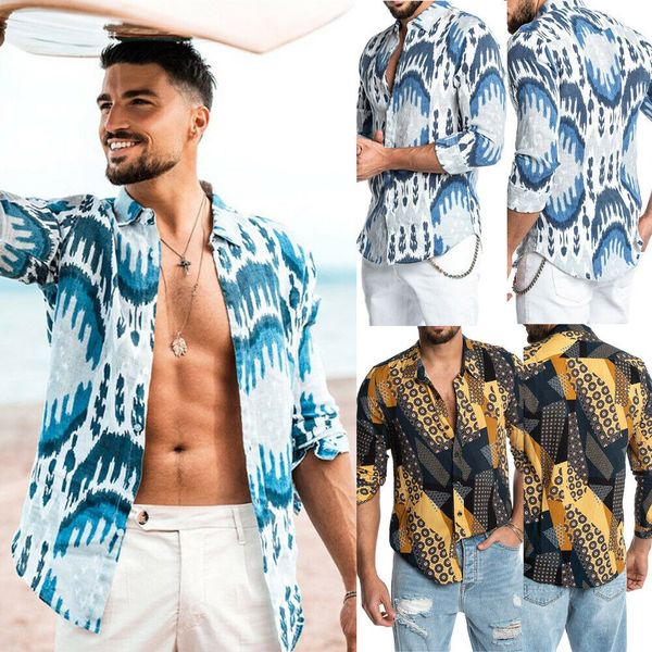 

Модная мужская роскошная рубашка с принтом Повседневная стильная облегающая фут