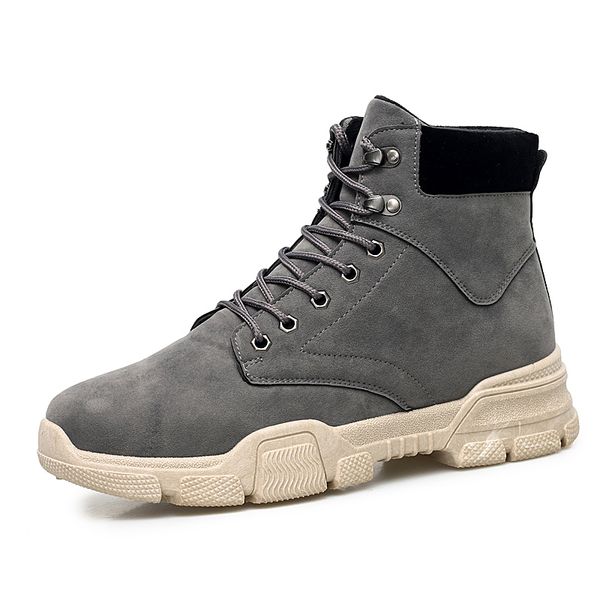 

winter men's boots male waterproof ankle boots autumn man fashion casual shoes snow plush warm lace up boots plus size 39-45, Black