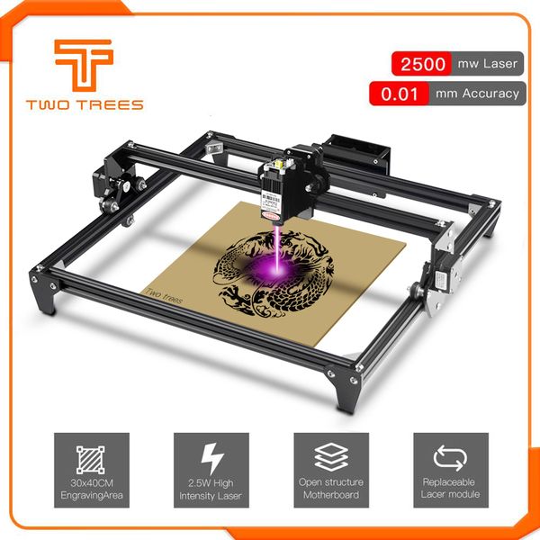 

cnc 2500/5500/7000mw mini laser engraving 30*40cm machine 2axis diy engraver deskwood router/cutter/printer + laser goggles