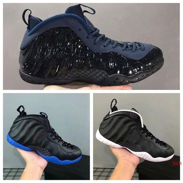 

2019 foam one black obsidian wmns invisible man basketball shoes penny hardaway mens designer trainers sneakers foams des chaussures size 13