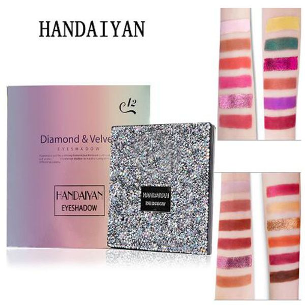 

brand new handaiyan 18 colors eyeshadow palette diamond eye makeup woman and girl waterproof cosmetic glitter shimmer matte eye shadow