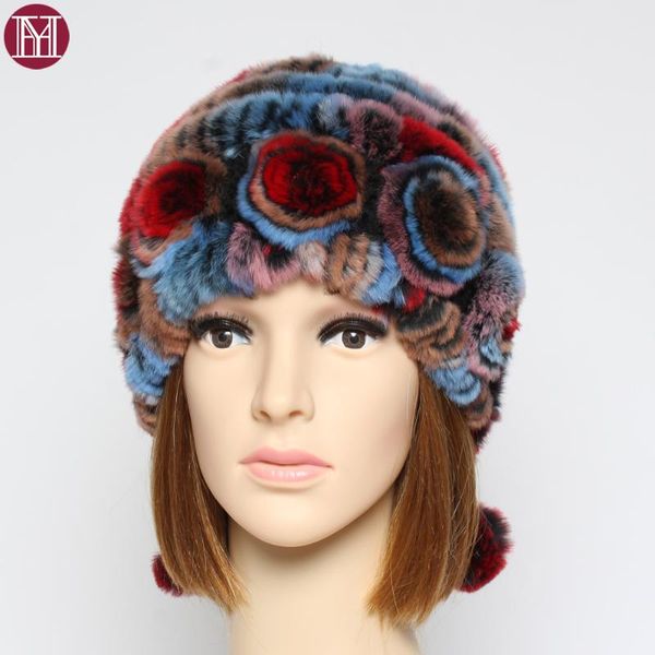 

winter lady 100% натуральный rex меховая шапка женщины мягкий теплый real rex fur cap вязаная подлинная шапочки hat, Blue;gray