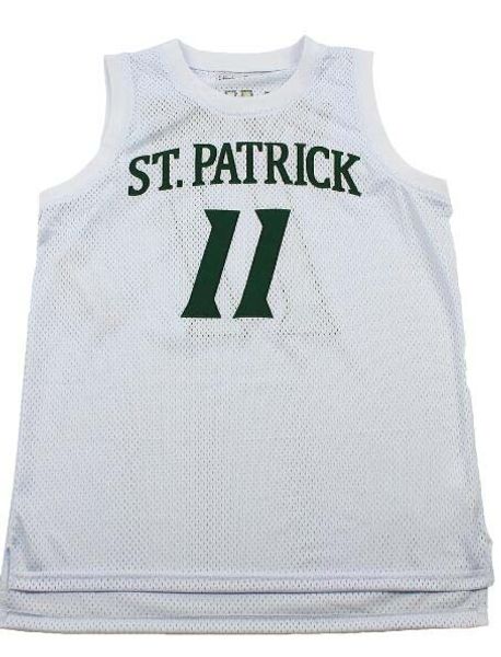 

men women custom any name any number younth custom xxs-6xl kyrie irving st. patrick white high school basketball jersey, Black;red