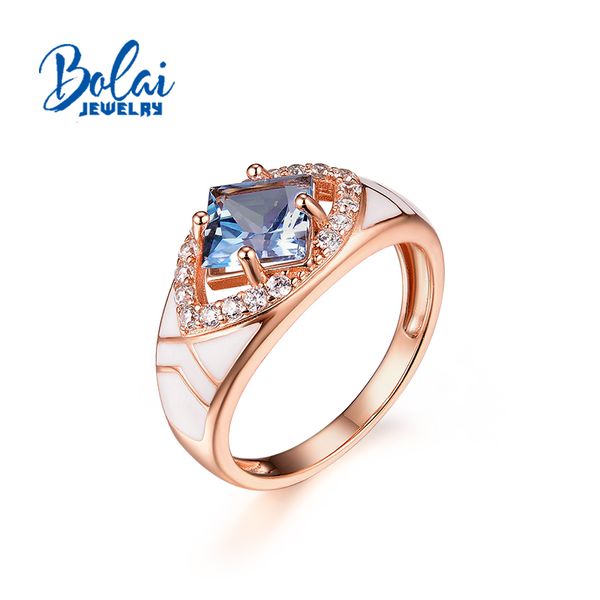 

bolai jewelry,created london blue z gemstone jewelry set ring earring 925 sterling silver for women wife gift, Black