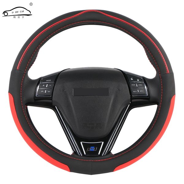 

sale o shi car steering wheel cover durability safety/universal automobile eco rubber auto direction wheel collar (black red