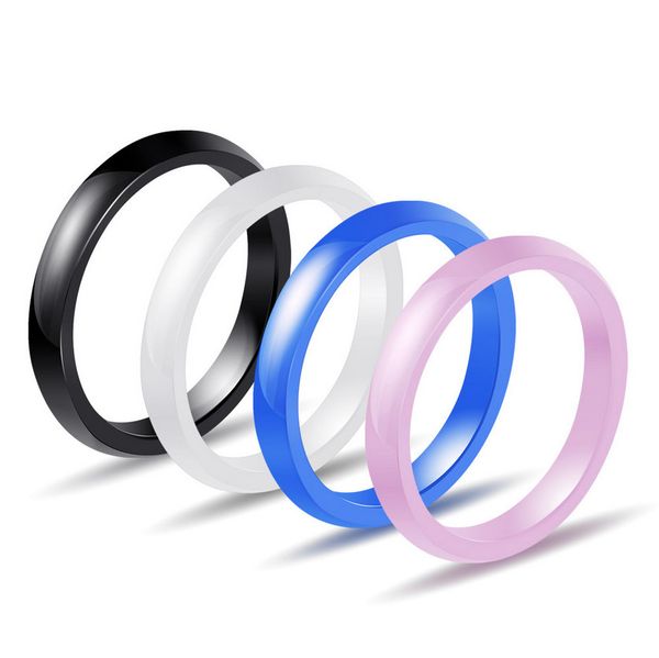 

band rings jewelry grade quality 4 colors elegant circle rings fashion women brand new brief ceramic finger rings, Silver