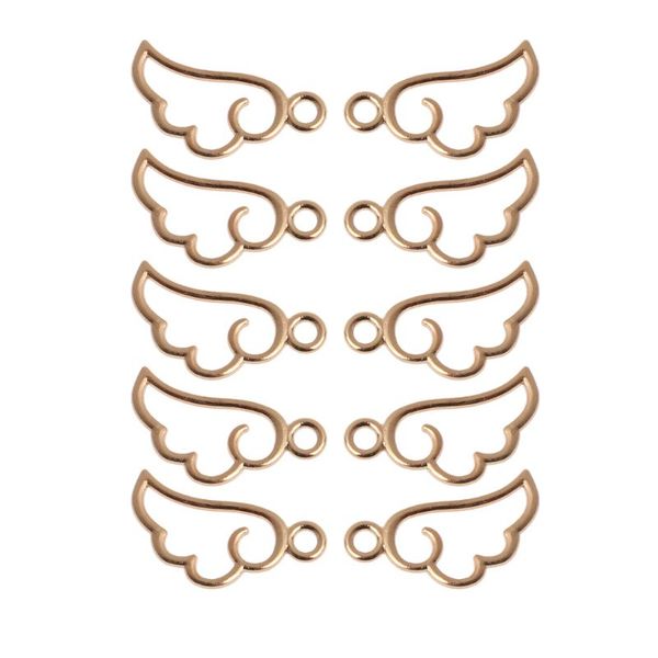 

10pcs angel wing metal frame pendant open bezel setting uv resin jewelry charm findings, Blue;slivery