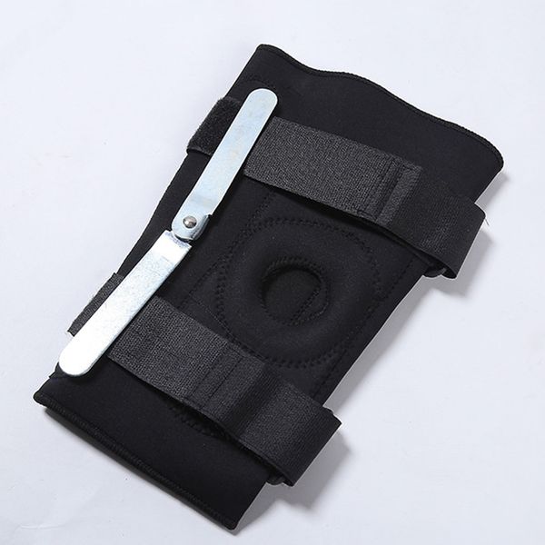 

sprain wrap double aluminum plates knee braces knee protector elastic mountaineering breathable running relief injuries sports, Black;gray