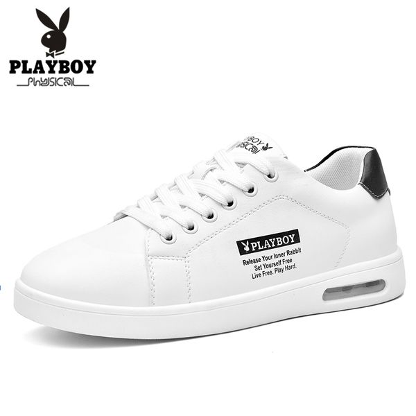 

playboy new footwear fashion men's casual shoes spring & autumn male shoes men pu leather men flats zapatillas pl611091, Black