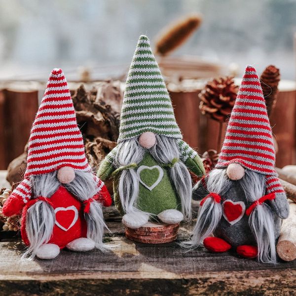 

striped hat christmas holiday figurines ornament swedish plush doll winter table xmas decorations festival gift supplies