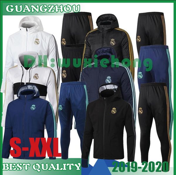 

2019 2020 real madrid soccer tracksuit jacket 19 20 camiseta de futbol kroos isco bale modric hazard football jacket survetement chandal, Black