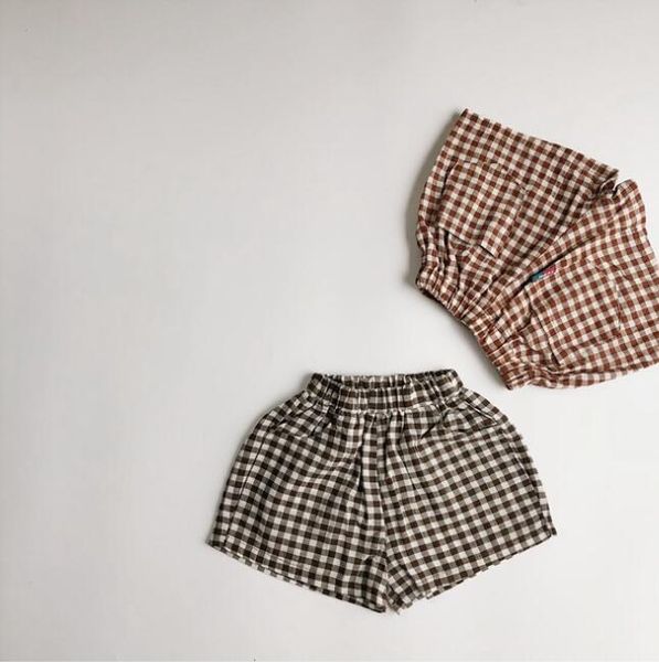 

2020 new stylish baby boys girls plaid shorts fashion summer kids boys shorts 3-7 years, Black