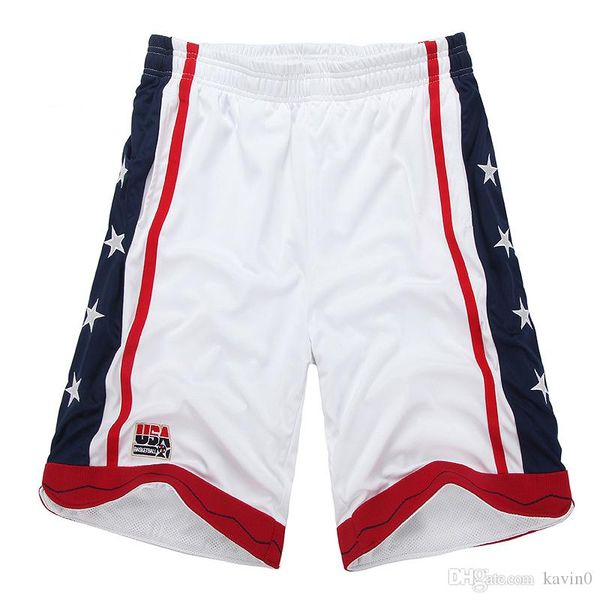 

new 2018 summer brand usa american basketball shorts training sports mens gym running team hip hop double layer sports shorts baggy men, White;black