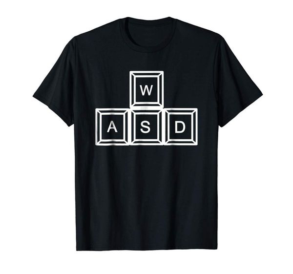 

2019 fashion men t shirt wasd gaming keys t shirt, White;black