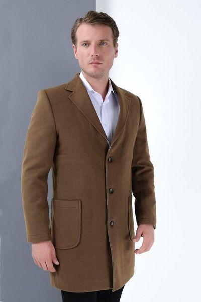 

dewberry male camel overcoat-1020001p8384, Black;brown