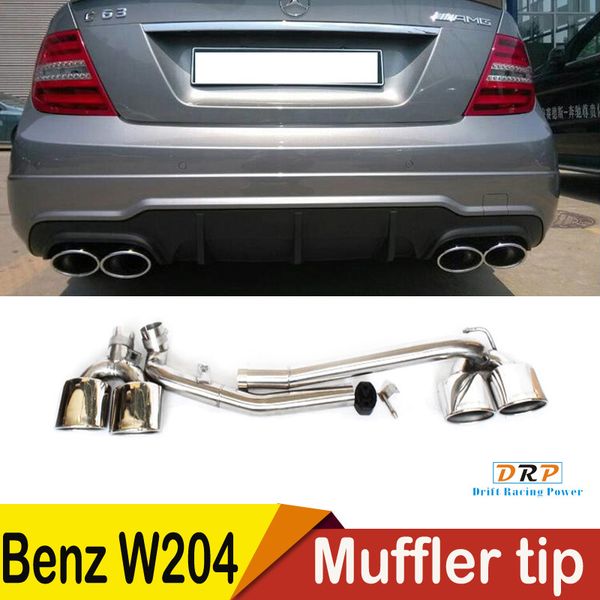 

for w204 c200 c180 c260 upgrade c63 m sport 4 out stainless steel exhaust pipe muffler tip tailpipe in 2008-2013