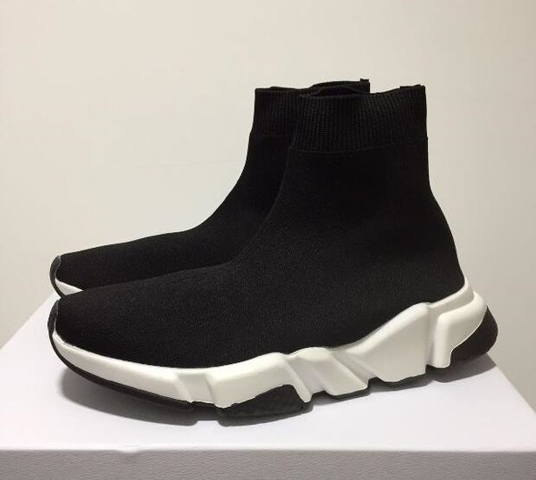 

2019 мода носок обуви скорость трикотажные кроссовки свободного покроя кроссовки скорость тренер носок гонки модные черные туфли мужчины и женщины высокие срез мягкой обуви